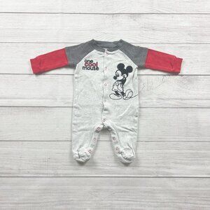 Disney Baby Mickey Mouse Footed Sleeper “One Cool Mouse” Pajamas 0-3 Months